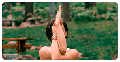 Guest practicing yoga